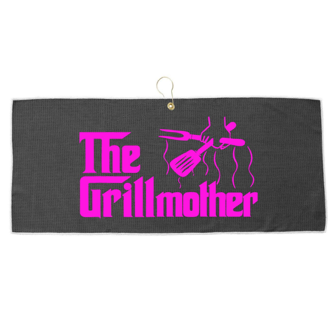 Wo Grillfather Bbq Timer Barbecue Funny Tee Chef Bbq Cute Gift Large Microfiber Waffle Golf Towel