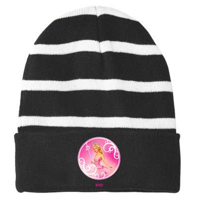 Wicked Glinda Bubble Pose Striped Beanie with Solid Band