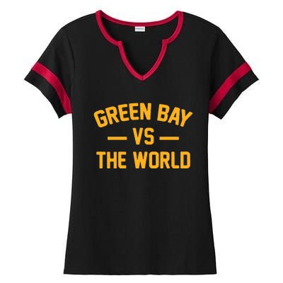 Wisconsin Green Bay Vs The World Ladies Halftime Notch Neck Tee