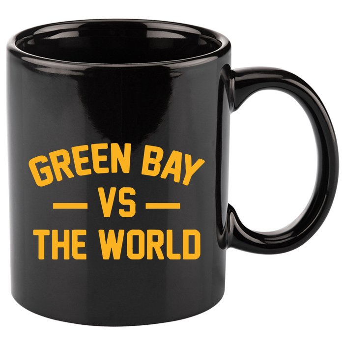 Wisconsin Green Bay Vs The World 11oz C Handle Ceramic Mug