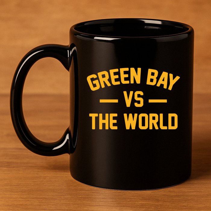 Wisconsin Green Bay Vs The World 11oz C Handle Ceramic Mug