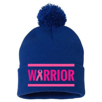 Warrior Gift Breast Cancer Awareness Ribbon Gift Fighter Warrior Gift Pom Pom 12in Knit Beanie