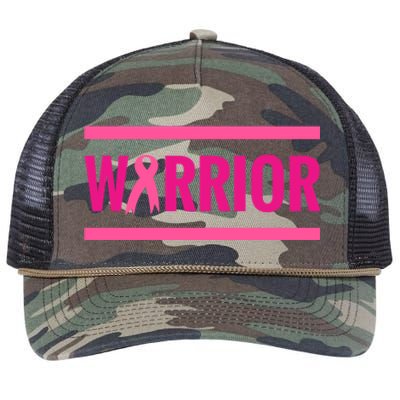 Warrior Gift Breast Cancer Awareness Ribbon Gift Fighter Warrior Gift Retro Rope Trucker Hat Cap