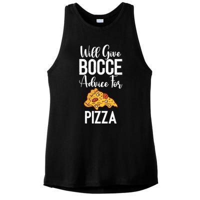 Will Give Bocce Advice For Pizza Lover Bocce Ball Meaningful Gift Ladies PosiCharge Tri-Blend Wicking Tank