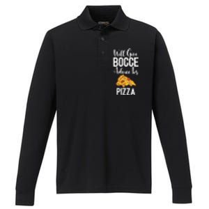 Will Give Bocce Advice For Pizza Lover Bocce Ball Meaningful Gift Performance Long Sleeve Polo