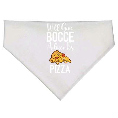 Will Give Bocce Advice For Pizza Lover Bocce Ball Meaningful Gift USA-Made Doggie Bandana