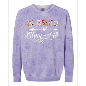 Womens GlamMa Blessed GlamMa Flower Mother's Day Gift Colorblast Crewneck Sweatshirt