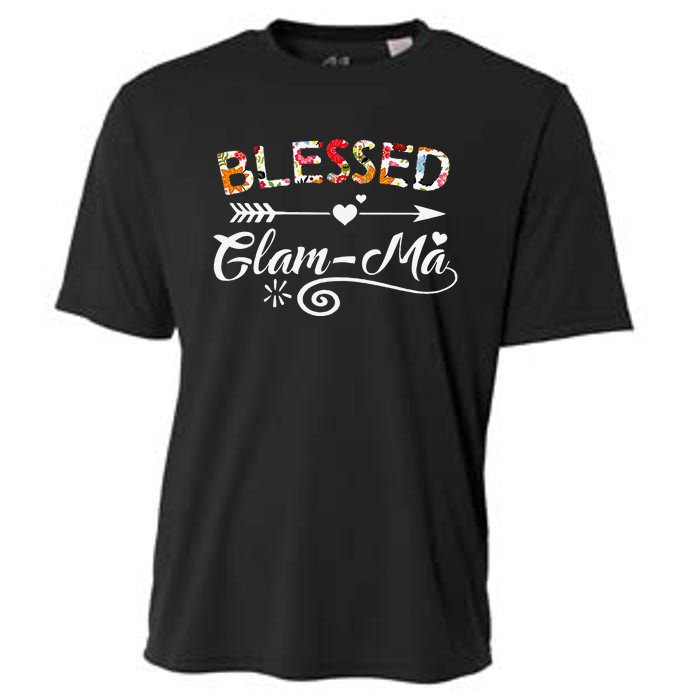 Womens GlamMa Blessed GlamMa Flower Mother's Day Gift Cooling Performance Crew T-Shirt