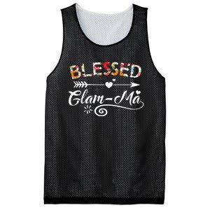 Womens GlamMa Blessed GlamMa Flower Mother's Day Gift Mesh Reversible Basketball Jersey Tank