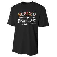 Womens GlamMa Blessed GlamMa Flower Mother's Day Gift Performance Sprint T-Shirt