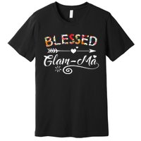 Womens GlamMa Blessed GlamMa Flower Mother's Day Gift Premium T-Shirt