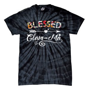 Womens GlamMa Blessed GlamMa Flower Mother's Day Gift Tie-Dye T-Shirt