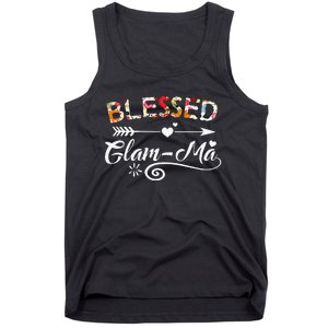 Womens GlamMa Blessed GlamMa Flower Mother's Day Gift Tank Top