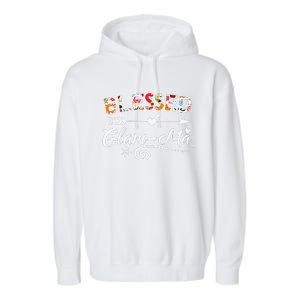 Womens GlamMa Blessed GlamMa Flower Mother's Day Gift Garment-Dyed Fleece Hoodie