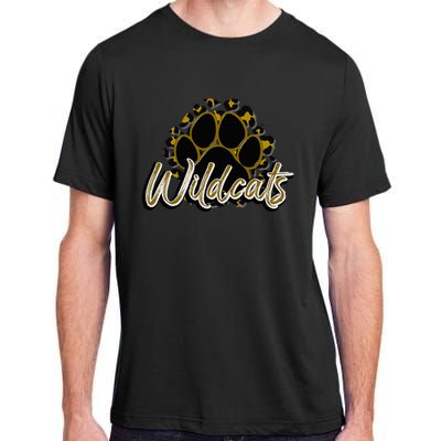 Wildcats Gold Black Cheetah School Sports Fan Team Spirit Adult ChromaSoft Performance T-Shirt