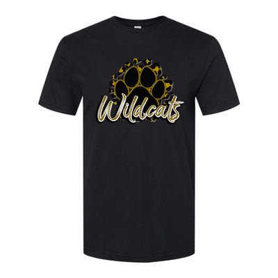 Wildcats Gold Black Cheetah School Sports Fan Team Spirit Softstyle® CVC T-Shirt