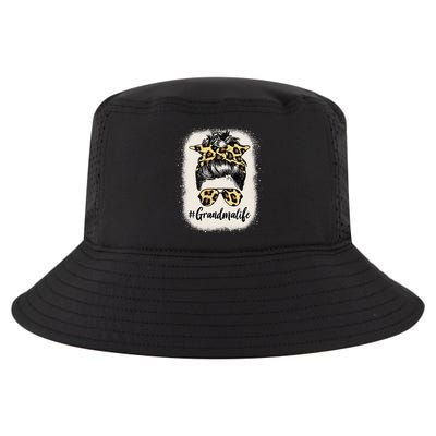 Womens Grandmalife Bleached Grandma Life Leopard Messy Bun Cool Comfort Performance Bucket Hat