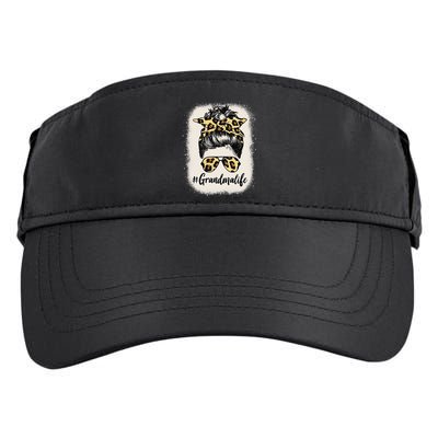 Womens Grandmalife Bleached Grandma Life Leopard Messy Bun Adult Drive Performance Visor