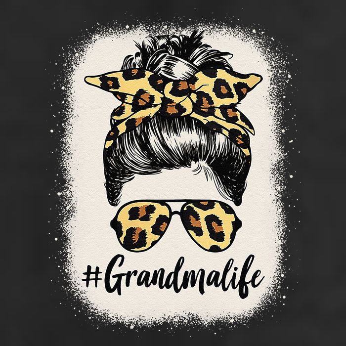 Womens Grandmalife Bleached Grandma Life Leopard Messy Bun Adult Drive Performance Visor