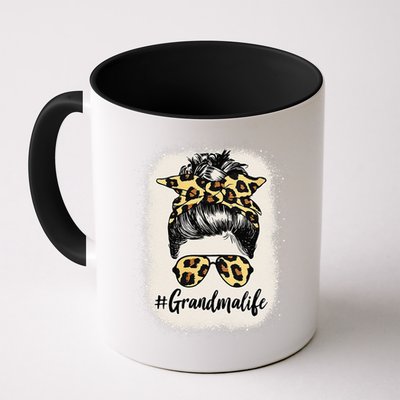 Womens Grandmalife Bleached Grandma Life Leopard Messy Bun Mug