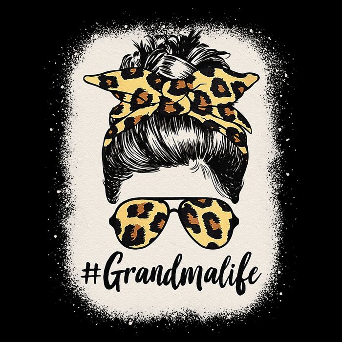 Womens Grandmalife Bleached Grandma Life Leopard Messy Bun Drawstring Bag