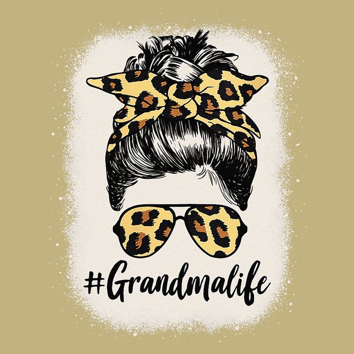 Womens Grandmalife Bleached Grandma Life Leopard Messy Bun Cooling Performance Crew T-Shirt