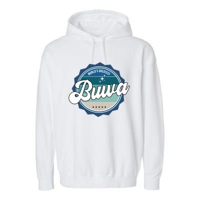 Worlds Greatest Buwa Nepali Dad Gift Garment-Dyed Fleece Hoodie