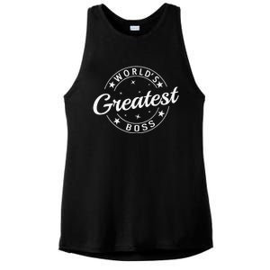 WorldS Greatest Boss Funny Best Boss Ever Proud Employee Ladies PosiCharge Tri-Blend Wicking Tank