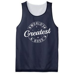 WorldS Greatest Boss Funny Best Boss Ever Proud Employee Mesh Reversible Basketball Jersey Tank