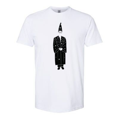 Wizard Giles Black And White Illustration Softstyle® CVC T-Shirt