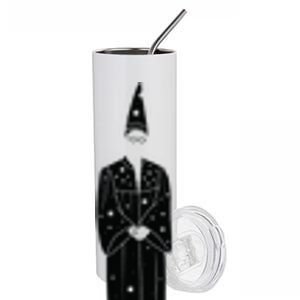 Wizard Giles Black And White Illustration Stainless Steel Tumbler