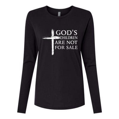 Womens Gods Children Are Not For Sale Cross Christian Womens Cotton Relaxed Long Sleeve T-Shirt