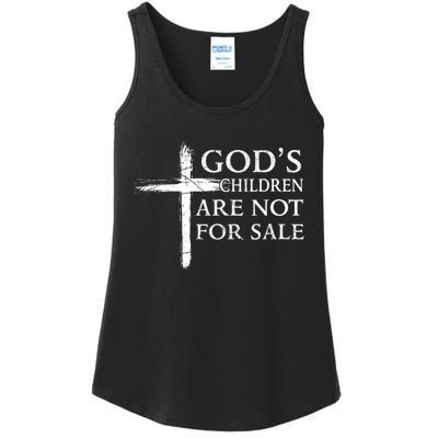 Womens Gods Children Are Not For Sale Cross Christian Ladies Essential Tank