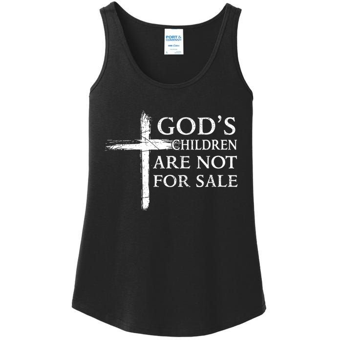 Womens Gods Children Are Not For Sale Cross Christian Ladies Essential Tank