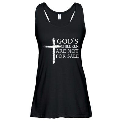 Womens Gods Children Are Not For Sale Cross Christian Ladies Essential Flowy Tank