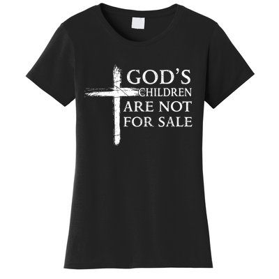 Womens Gods Children Are Not For Sale Cross Christian Women's T-Shirt