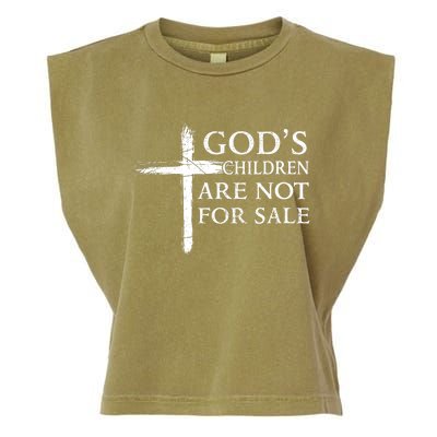 Womens Gods Children Are Not For Sale Cross Christian Garment-Dyed Women's Muscle Tee