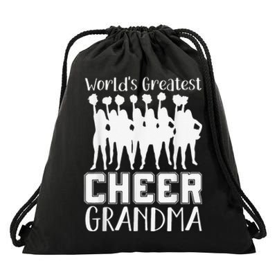 Worlds Greatest Cheer Grandma Funny Cheerleading Cheerleader Drawstring Bag