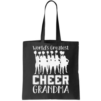 Worlds Greatest Cheer Grandma Funny Cheerleading Cheerleader Tote Bag