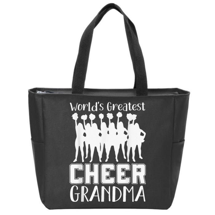 Worlds Greatest Cheer Grandma Funny Cheerleading Cheerleader Zip Tote Bag