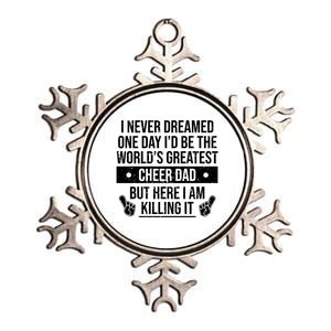 Worlds Greatest Cheer Dad Cheerleading Gift Metallic Star Ornament