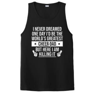 Worlds Greatest Cheer Dad Cheerleading Gift PosiCharge Competitor Tank