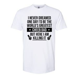 Worlds Greatest Cheer Dad Cheerleading Gift Softstyle CVC T-Shirt