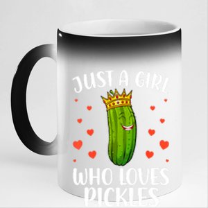 Women Girl Cute Pickle Cucumber Dill Pickle Lovers Gift 11oz Black Color Changing Mug