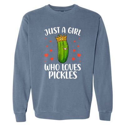 Women Girl Cute Pickle Cucumber Dill Pickle Lovers Gift Garment-Dyed Sweatshirt