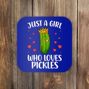 Women Girl Cute Pickle Cucumber Dill Pickle Lovers Gift Coaster