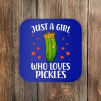 Women Girl Cute Pickle Cucumber Dill Pickle Lovers Gift Coaster