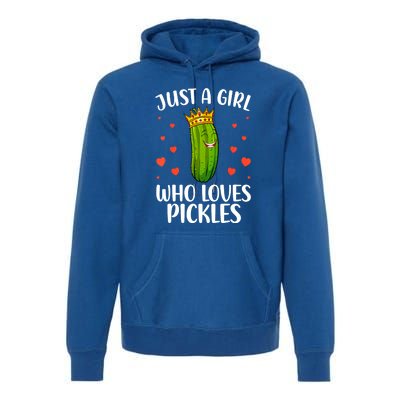 Women Girl Cute Pickle Cucumber Dill Pickle Lovers Gift Premium Hoodie