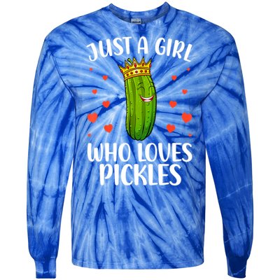 Women Girl Cute Pickle Cucumber Dill Pickle Lovers Gift Tie-Dye Long Sleeve Shirt