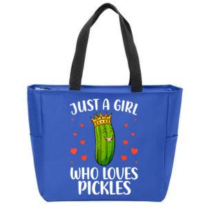 Women Girl Cute Pickle Cucumber Dill Pickle Lovers Gift Zip Tote Bag